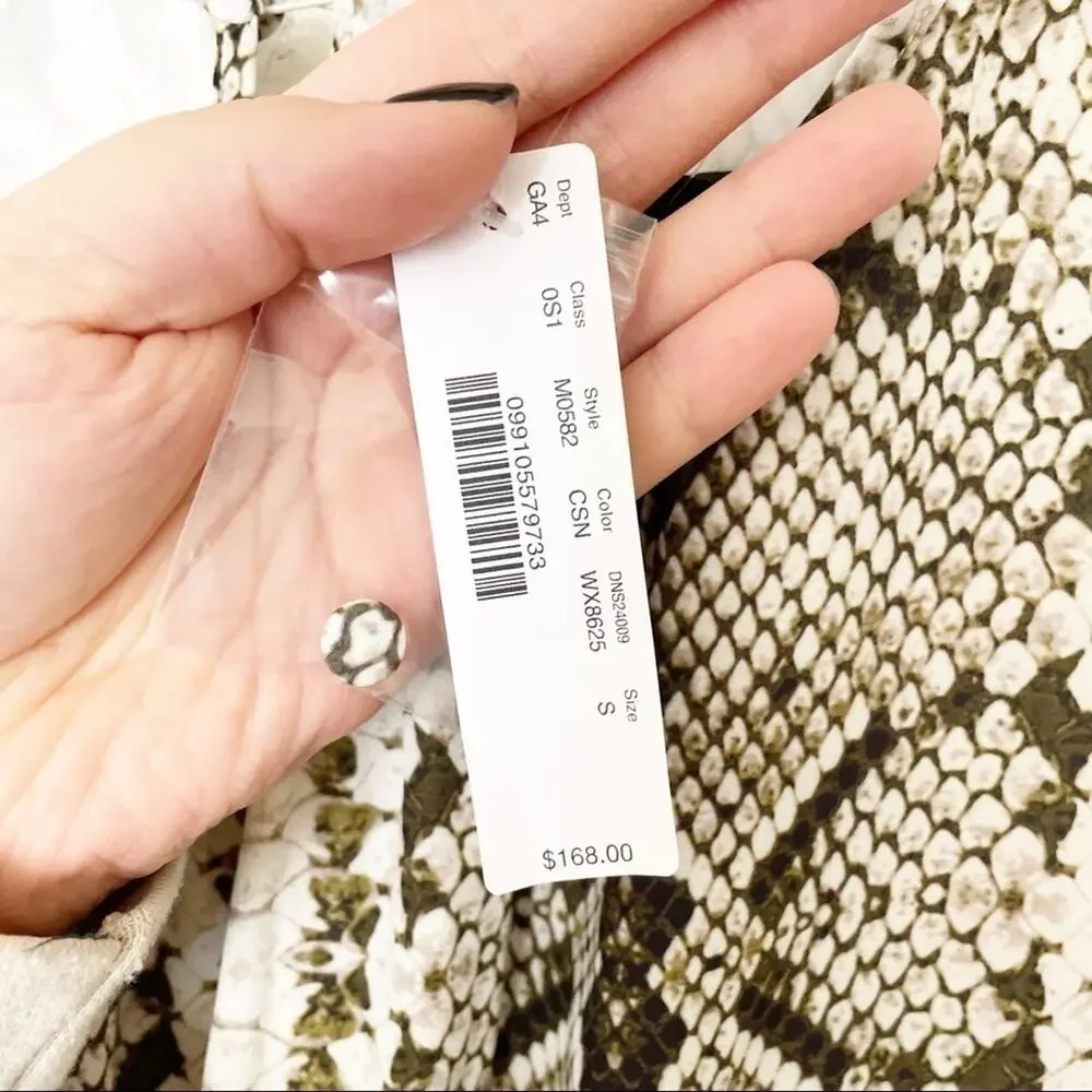 J.Crew Glendale Cinched-Waist Dress Snakeskin Print Size X-Small
